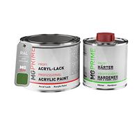 MG PRIME RAL 6010 Verde hierba/Grass green Pintura acrílica satinada, bote de 0,75 litros/750 ml incluido endurecedor