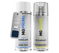 MG PRIME Spray de pintura para Volkswagen LB5N / B5N / 7D Indigoblau P. +2K | para Volkswagen VW, Azul Indigo Perlado / Indigoblau Perl, Pintura automotriz, Kit capa de base + barniz 2K, Aerosoles 400ml