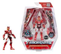 MGA Entertainment Armorsaurs T-Rex Pilot Liam Roberts - Figura de acción articulada de 9,5 cm con Piezas de Armadura Intercambiables y Accesorio transformable, Edad Recomendada: +6 años