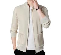 MGDIFYXAA Cárdigan De Punto para Hombre - Suéter De Punto De Lana De Invierno para Hombre, Chaqueta De Punto Informal, Ropa Masculina, Jersey De Invierno, Tops para Hombre, Beige, XL
