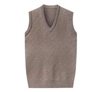 MGDIFYXAA Chaleco De Punto Para Hombre - Chaleco Sin Mangas Con Rayas Y Cuello En V Para Hombre, Chaleco De Punto Clásico Para Caballero De Negocios, Suéter, Pulóver, Camisetas Sin Mangas, Caqui L