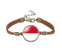 MGDIFYXAA Pulsera De Moda Con La Bandera De Mónaco, Hecha A Mano, Con Doble Trenzado, Con La Bandera Nacional, Ajustable, Cadena De Cola, Joyería Para Hombres Y Mujeres, Regalo Marrón De 20 Mm.
