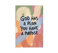 MGDUJGH Dios tiene un plan, tienes un propósito. Fe abstracta. Citas inspiradoras de la Biblia. Lienzo decorativo para pared, pósteres para decoración de pared, hogar, bar, restaurante, garaje