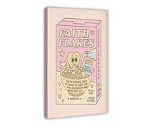 MGDUJGH Faith Flakes - Lienzo decorativo con versículos cristianos de la Biblia, promesas de Dios, pósteres para decoración de pared, hogar, bar, restaurante, garaje, cafetería, logotipo, regalo, 40 x