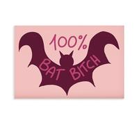 MGDUJGH Lienzo 100% rosa murciélago para Halloween, estilo preparado, con citas divertidas de terror, póster moderno para pared, pinturas para sala de estar, dormitorio, decoración de 30 x 45 cm