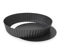 MGE - 24 cm Molde Quiche Desmontable - Molde de Tarta Desmontable con Base - Molde Profundo para Quiche y Tarta - Molde para Tartaletas, Tarte Tatin, Pie Pan - Molde de Horno Rizado Desmontable 24 cm