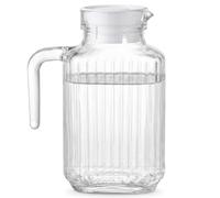 MGE - Jarra Cristal con Tapa - Botella Agua Nevera - Botella de Agua de Cristal para Jugo Caliente/Frío, Té, Leche y Café - Jarra Agua, Té, Zumo de Frutas, Limonada - Botella Vidrio 1,5 Litros