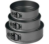 MGE - Molde de Horno Redondo - Molde para Tarta y Bizcocho con Base Desmontable - Molde Tarta con Base y Cierre - Doble Capa Antiadherente - Set de 3 Moldes - Diámetro 22, 24 y 26 cms