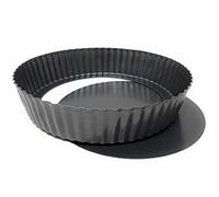 MGE - Molde de Horno Rizado Alto con Base Extraíble - Molde Profundo para Quiche y Tarta - Molde para Tartaletas, Tartas, Quiche - Bandeja Estriada con Base Desmontable Antiadherente - 26 cm