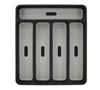 MGE - Organizador Cajones Antideslizante - Organizador de Cubiertos - Bandeja para Cubiertos - Separadores de Cajones - Cuberteros para Cajon Cocina - Cubertero - Organizador de Cubiertos - 32 x 29 cm