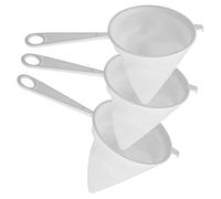 MGE - Pack 3 Colador Tela - Colador Franela de Cocina de Alimentos, Pasapurés Tela, Gasa de Queso, Kéfir, Queso, Color Blanco - Set 3-10 cm