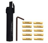 MGEHR1212-2 Juego de soporte de herramientas de torneado con 10 insertos de carburo MGMN200 Soporte de barra de corte de separación de ranura 12 x 12 mm vástago para herramientas de torno de metal de