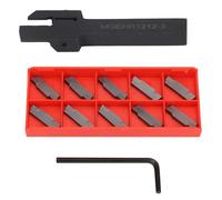 MGEHR1212-3 Portaherramientas de Corte de Ranurado de Torno con 10 Piezas de Insertos de 12x12 Mm