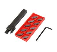 MGEHR1212-3 Portaherramientas de Ranurado Cortado para Torno, Alta Dureza y Larga Vida útil con 10 Piezas de Insertos para Trabajo de Torno