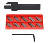 Mgehr1212 Portaherramientas de Separación para Ranurado Y Corte de 3 Tornos con 10 Insertos, Herramienta de Corte de Precisión con Vástago de 12x12 Mm para Metalurgia