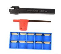 Mgehr121215 - Soporte para dispositivo de torneado de 12 mm con insertos Mgmn150g ranurado de carburo 10 piezas, juego de vástago de acero para corte a mano derecha para CNC para torno y aleación