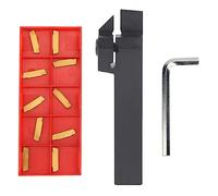 MGEHR1616-2 Herramienta de corte de torno de 100 mm Herramienta de partición de torno de metal Soporte de herramienta de torneado de torno CNC + 10 Uds MGMN200-G insertos + llave, para semiacabado, ac