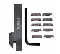 MGEHR1616-3 Juego de soporte de herramientas de torneado de torno Cuerpo de acero de aleación 10 MGMN300 PC9030 Insertos de carburo de alto agarre adecuado para semiacabado y acabado fácil reemplazo