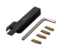 MGEHR1616-3 - Portaherramientas de torno con 4 insertos de carburo MGMN300 para torneado y ranurado, herramienta de corte de acero de aleación con llave, 100 mm de longitud