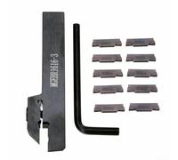 MGEHR1616-3 Soporte de herramientas de torneado de torno Barra de perforación con 10 piezas MGMN300 indexable Grooving Insert Set, poste de herramientas de acero de aleación para torno CNC Acabado de
