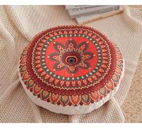 MGEMJMJ Almohada Redonda para El Suelo De Meditación, Almohadas Grandes para Sentarse para Adultos, Cojín Circular Bohemio para Sala De Estar De Yoga Al Aire Libre(Size:Diameter 60cm,Color:E)