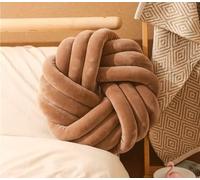 MGEMJMJ Almohadas Anudadas De 14 Pulgadas, Almohada Redonda De Punto, Almohada Decorativa para El Hogar, Sala De Estar, Cocina, Dormitorio, Silla, Cojín, Sofá(Size:35 * 35 * 12cm,Color:Café)