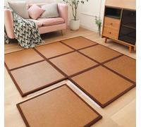 MGEMJMJ Mat De Tatami Japonesa Rattan Mat De Ratán Portátil Plegado Futon Colchón Firma Camino De Piso Tradicional(Size:3 Piece 60x180cm/23.6x70.9in,Color:Oscuro marrón)