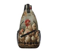 MGGAklp A Brood Of Chickens - Bolsa de pecho cruzada con estampado en diagonal para hombres y mujeres, ligera, impermeable, bolsa de hombro