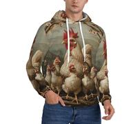 MGGAklp A Brood Of Chickens - Sudadera con capucha para hombre, manga larga, forro polar fino, acogedora, deportiva, casual, Negro, XS