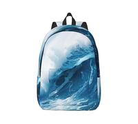 MGGAklp Big Ocean Wave - Mochila de lona resistente al agua con impresión HD para viajes, uso diario, Negro, S