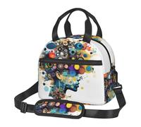 MGGAklp Bolsa de almuerzo reutilizable con estampado de cerebro de inteligencia artificial, con correa para el hombro, para el trabajo, picnic
