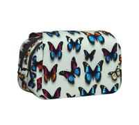 MGGAklp Estuche para bolígrafos con estampado de mariposas y violonchelo con doble cremallera, portátil para suministros escolares y de oficina