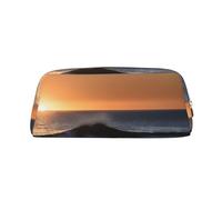 MGGAklp Estuche para lápices con estampado de Last Sun Rays of Over The Sea Waves, espacioso y elegante estuche con cremallera para regalo escolar y oficina, Gold, Talla única, Organizador de bolsas