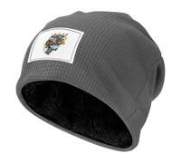 MGGAklp Gorro de inteligencia artificial con estampado de cerebro de gofre, suave, cálido, ligero, para invierno, al aire libre, accesorio de temporada, gris, Talla única