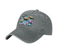 MGGAklp Origami Paper Crane Print Perfect for Sports and Outdoor Activities Gorra ajustable, unisex para adultos, gris, Talla única