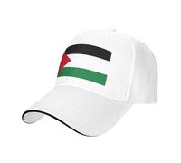MGGAklp Sombrero de casquette clásico ajustable con estampado de bandera de Palestina con moda para camionero unisex, blanco, Talla única