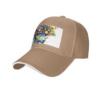 MGGAklp Sombrero de casquette clásico ajustable con estampado de cerebro de inteligencia artificial con moda para camionero unisex, natural, Talla única