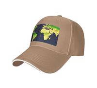 MGGAklp Sombrero de casquette clásico ajustable con estampado de mapa del mundo con moda para camionero unisex, natural, Talla única