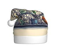 MGGAklp Sombrero de Papá Noel con estampado de química, sombrero de Navidad para adultos, Navidad, Año Nuevo, suministros para fiestas festivas