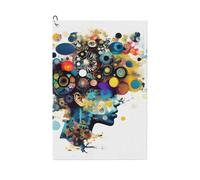 MGGAklp Toalla de golf con estampado de cerebro de inteligencia artificial con clip, absorbente de agua, accesorio de golf de microfibra de secado rápido