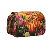 MGGAklp Tulip Garden - Estuche con doble cremallera portátil para suministros escolares y de oficina