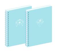 MGGAO 2 Pack Cuaderno Espiral, A4 Cuadernos Estéticos para Mujeres, Cuaderno College Ruled, 160 Páginas, Regalos de Material Escolar de Oficina