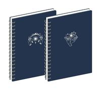 MGGAO 2 Pack Cuaderno Espiral, A5 Cuadernos Estéticos para Mujeres, Cuaderno College Ruled, 160 Páginas, Regalos de Material Escolar de Oficina