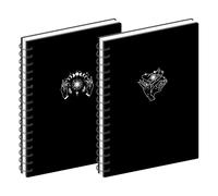 MGGAO 2 Pack Cuaderno Espiral, A5 Cuadernos Estéticos para Mujeres, Cuaderno College Ruled, 160 Páginas, Regalos de Material Escolar de Oficina