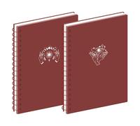 MGGAO 2 Pack Cuaderno Espiral, A5 Cuadernos Estéticos para Mujeres, Cuaderno College Ruled, 160 Páginas, Regalos de Material Escolar de Oficina