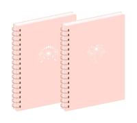 MGGAO 2 Pack Cuaderno Espiral, B5 Cuadernos Estéticos para Mujeres, Cuaderno College Ruled, 160 Páginas, Regalos de Material Escolar de Oficina