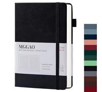 MGGAO A5 Diario rayado 100 GMS Papel grueso rayado con 188 páginas numeradas Cuaderno de tapa dura de cuero premium para escritura personal Estudio Oficina Viajes Grabación