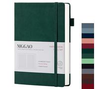 MGGAO A5 Diario rayado 100 GMS Papel grueso rayado con 188 páginas numeradas Cuaderno de tapa dura de cuero premium para escritura personal Estudio Oficina Viajes Grabación