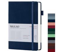 MGGAO A5 Diario rayado 100 GSM Papel grueso rayado con 188 páginas numeradas Cuaderno de tapa dura de cuero premium para escritura personal Estudio Oficina Viajes Grabación