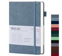 MGGAO A5 Diario Rayado 100 GSM Papel Grueso Rayado con 188 Páginas Numeradas Cuaderno de Tapa Dura de Cuero Sintético Premium para Escritura Personal Estudio Oficina Viajes Grabación